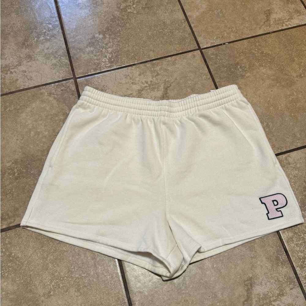 Women's White Shorts from Victoria secret PINK with Pink Lettering
